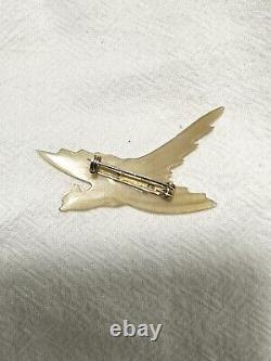 RARE Bakelite 1930s Apple Juice Bird Genuine Clear Pin Brooch Vintage Antique
