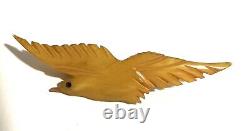 RARE Bakelite Tested Early 1900s Butterscotch Bird C Clasp Pin Brooch Vintage
