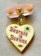 RARE VTG Celluloid WWII V For Victory Sweetheart Pin Brother in Service bakelite