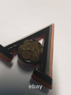 RARE Vintage 1940's WWII U. S. Bakelite Patriotic V is for Victory Brooch PIN