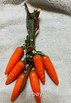 Rare Antique Bakelite Bunch of Carrots Pin