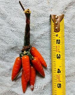 Rare Antique Bakelite Bunch of Carrots Pin