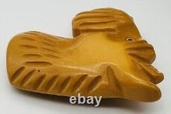 Rare Art Deco Bakelite Scottie Dog Head Brooch Scotties Butterscotch Pin