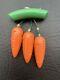 Rare Bakelite Orange Carrots Brooch Vegetable PIN