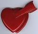 Rare Vintage 1930's Marbled Red Carved Bakelite Arrow In Heart Brooch Pin