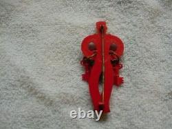 Rare! Vintage 1940's Bakelite 2-3/4 Bellhop Bell Hop Pin With Dangling Keys