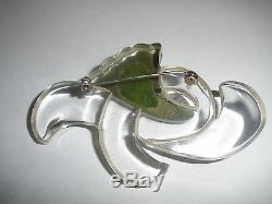 Rare Vintage 1950-60s Clear Lucite and Green Brooch Pin Bakelite 3 modernist