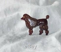 Rare Vintage Bakelite Maroon Poodle Dog Pin