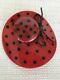 Rare Vintage Bakelite Pin Large Red Hat With Black Dots