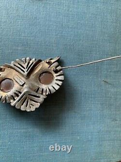 Rare antique Halloween 1930's Roth Feder bakelite eyes rhinestone owl brooch pin