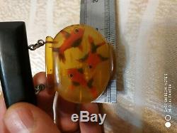 Rare vintage bakelite dangle pin brooch