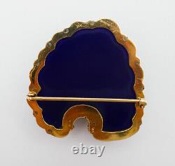 Seaman SCHEPPS Vintage BROOCH 14k Gold Bakelite Seashell Pin Estate Jewelry