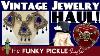 The Funky Pickle Jewelry Haul Thrift Stores Savers Amber Bakelite Vintage 18k Gold More