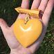 VINTAGE BAKELITE & Celluloid PIN BROOCH Carved HEART AND ARROW Butterscotch 3.5