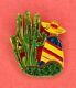VTG 1930s Bakelite Mexican & Cactus Hand Painted Brooch Pin Southwest Scene