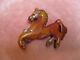 VTG 1930s CARVED BAKELITE HORSE PIN Brooch withTINY STUDS Excnt Cond
