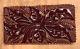 VTG BAKELITE Carved Large Flower Rectangle Pin framed in chain 1940s