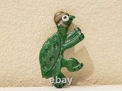 VTG Bakelite Cartoon Character Cecil the Turtle Tortoise & the Hare Pin/Brooch