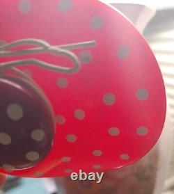 VTG Bakelite Large Dimensional Hat Red & White Polka Dot Brooch Pin 3