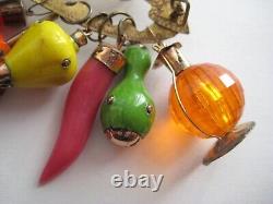 VTG Penca de Balangandan African BRAZIL Charm Brooch Gold & Bakelite