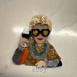 VintageFRENCH Bakelite IRIS APFEL Brooch