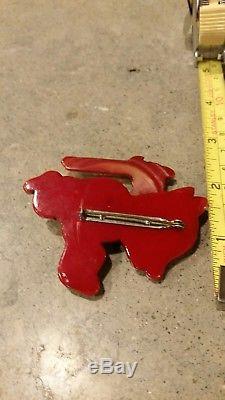 Vintage 1930's Bakelite Wolverine Brooch, Pin /with Moveable Arm NO RESERVE