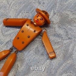 Vintage 1940's Butterscotch Bakelite US Army Doughboy Solider Pin, Rare Piece