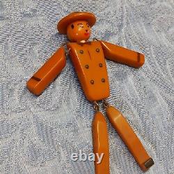 Vintage 1940's Butterscotch Bakelite US Army Doughboy Solider Pin, Rare Piece