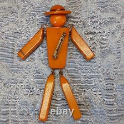 Vintage 1940's Butterscotch Bakelite US Army Doughboy Solider Pin, Rare Piece