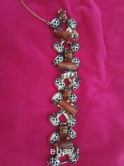 Vintage 1940s Bakelite Bongo Players Bracelet Earrings And Pin Set Rare Find