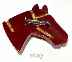 Vintage 1940s Bakelite Horsehead Novelty Brooch Pin