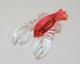 Vintage 1940s Carved Lucite Lobster Crayfish Figural 3 Brooch Pin A++