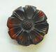 Vintage 40's Tortoise Shell Bakelite Art Deco Carved Large Flower Pin A136