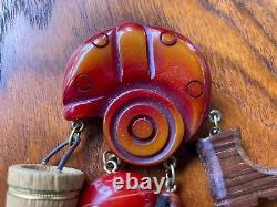 Vintage 40s Bakelite Football Charm Brooch