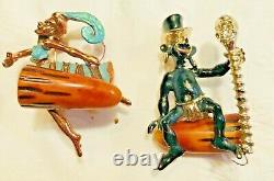 Vintage 5 Pins By Charles F Worth Bakelite Figural