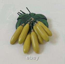 Vintage Articulated Bakelite Banana Brooch Pin
