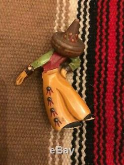 Vintage BAKELITE Mexican Cowboy Art Deco era Pin Brooch