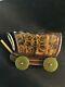 Vintage Bakelite And Wood Pin Covered Wagon With Spinning Wheels
