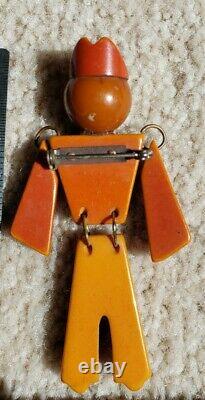 Vintage Bakelite Articulated Solider Brooch / Pin Military Army