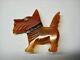 Vintage Bakelite Brooch Dog Scotch Terrier Carved Scottish Terrier Pin 113