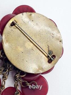 Vintage Bakelite Brooch, Rare Bakelie Brooch Pin