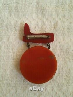 Vintage Bakelite Carved Cowboy Boot And Horse Head Antique Brooch Pin