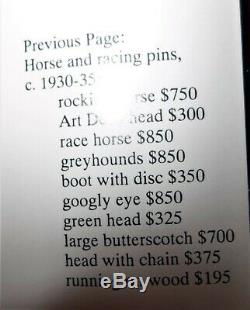 Vintage Bakelite Carved Googly Eye Horse Brooch PIN -2-3/4- 20.6g Book Piece