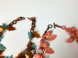 Vintage Bakelite & Celluloid Plastic Necklaces & Pin Brooch