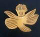 Vintage Bakelite Deep Carved Butterscotch Flower Pin Brooch