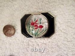 Vintage Bakelite Goldfish Bowl Brooch Art Deco Jelly Belly Fishbowl MCM Superb