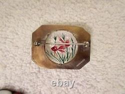 Vintage Bakelite Goldfish Bowl Brooch Art Deco Jelly Belly Fishbowl MCM Superb