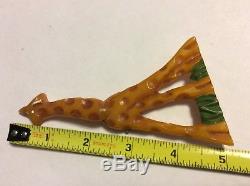 Vintage Bakelite Hand Painted Articulated Swing Neck Giraffe Pin Brooch 1930's