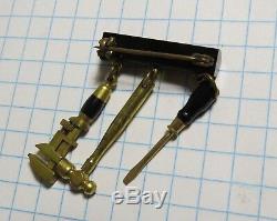 Vintage Bakelite Handyman Tools Brooch Pin Screwdriver, Hammer, Monkey Wrench