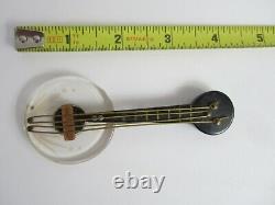 Vintage Bakelite Lucite Banjo pin brooch1930s 40s art deco musical instrument